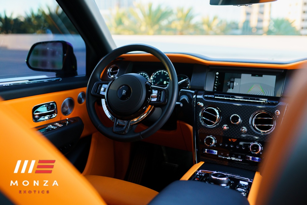 Rolls Royce Cullinan Black Badge Black at dusk Orange County