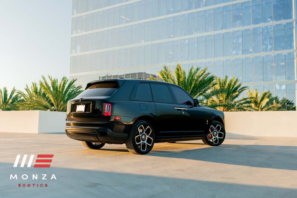 2024 Rolls Royce Cullinan Black Badge Black luxury SUV Beverly Hills exotic rental