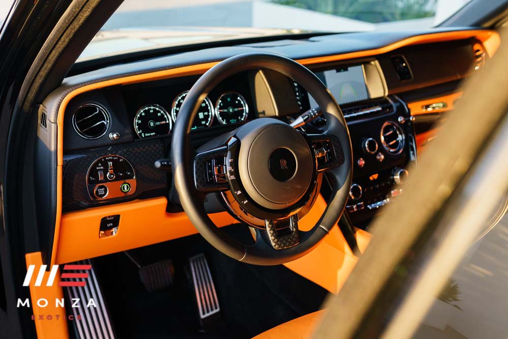 2024 Rolls Royce Cullinan Black Badge front three-quarter Black SoCal exotic rental