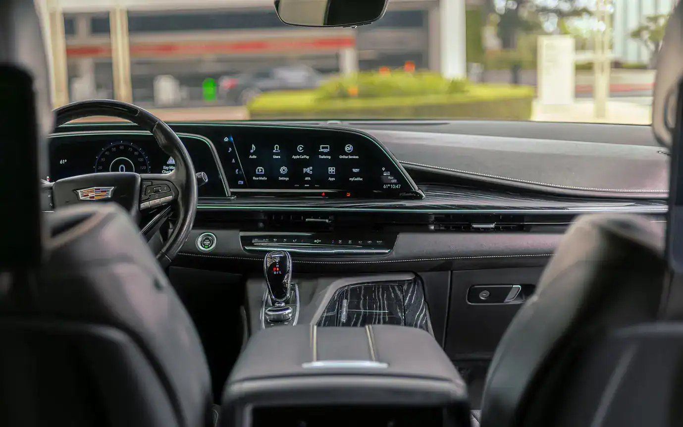 2022 Cadillac Escalade Sport Black rear view exotic car rental