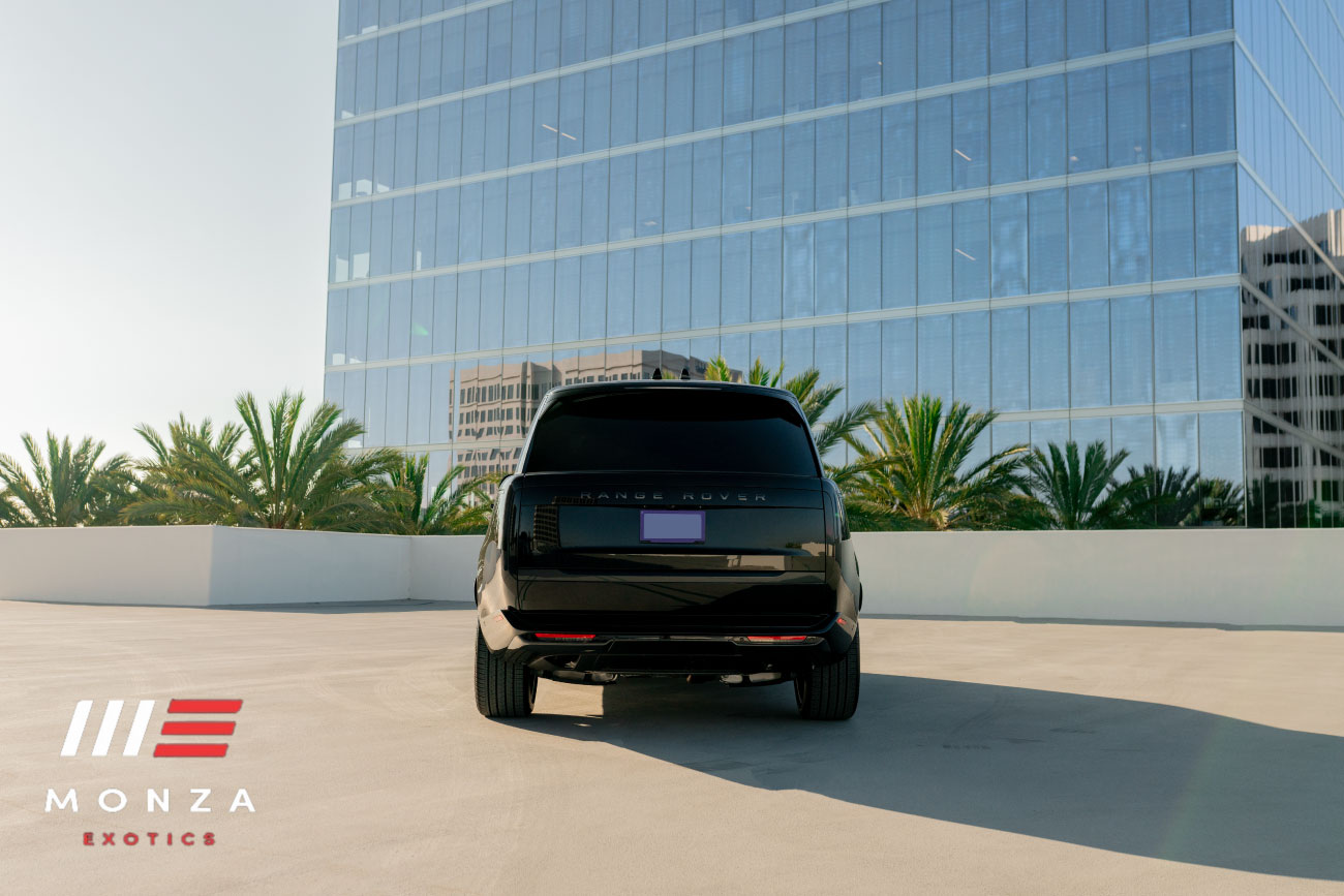 Land Rover Range Rover P400 SE Black rear quarter view Los Angeles exotic rental