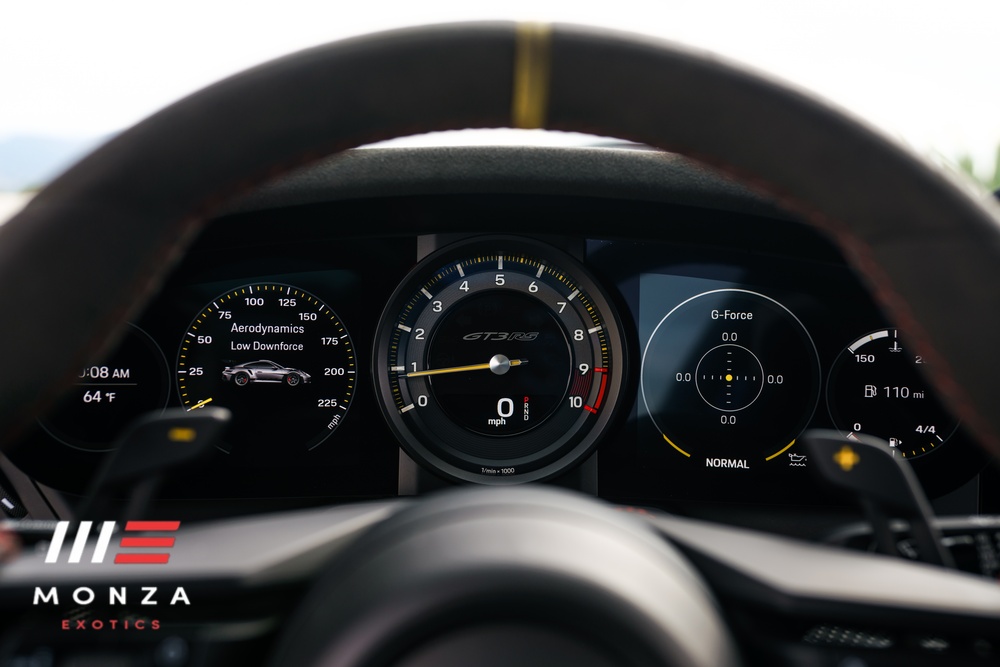 Porsche 911 GT3 RS Black close-up supercar rental Newport Beach exotic rental