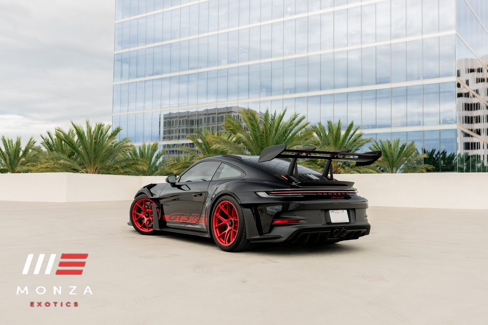 2024 Porsche 911 GT3 RS Black supercar Beverly Hills exotic rental