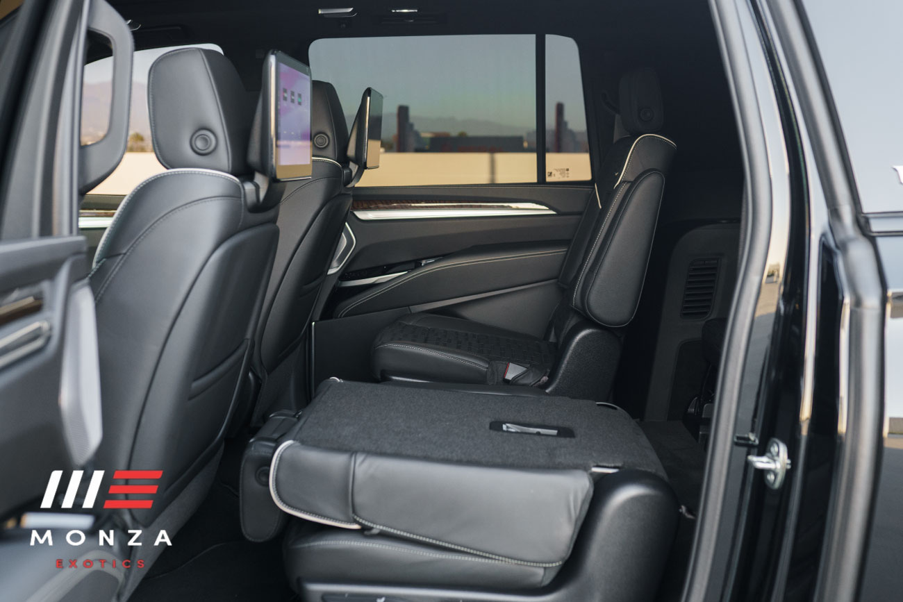 Cadillac Escalade Platinum Sport Black interior cabin Pacific Coast Highway