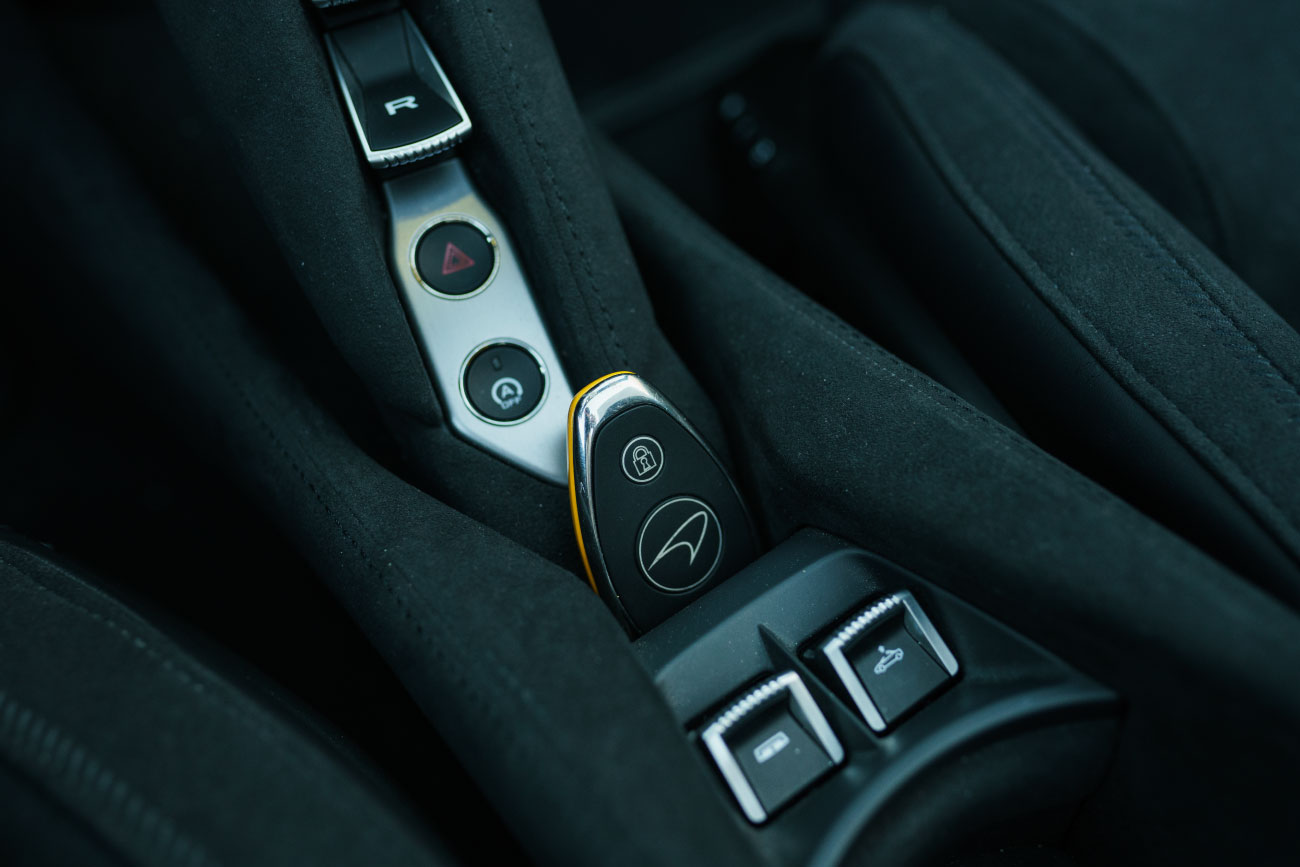 2024 McLaren 750S Spyder headlight detail Yellow Beverly Hills