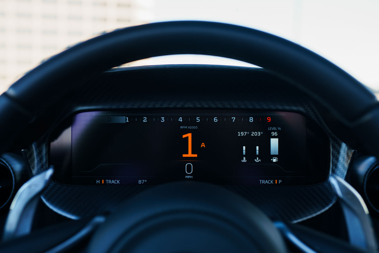 McLaren 750S Spyder Yellow rear quarter view Los Angeles