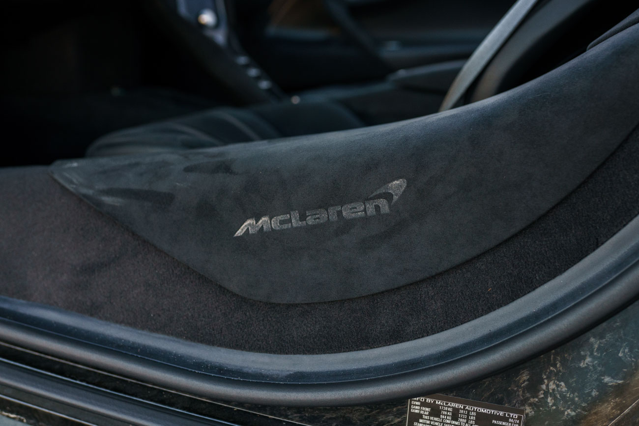 2024 McLaren 750S Spyder driver cockpit Black seats Southern California