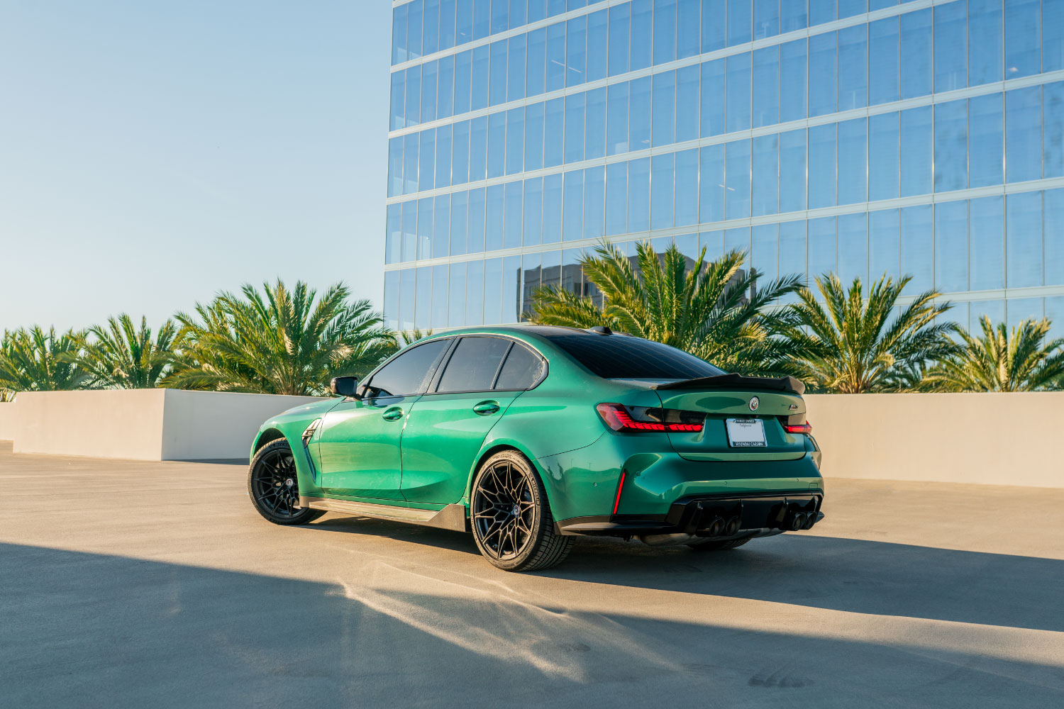 2024 BMW M3 Competition Green luxury sedan Beverly Hills exotic rental