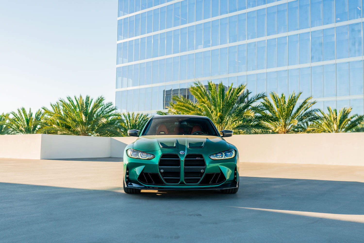 2024 BMW M3 Competition headlight detail Green Beverly Hills exotic rental