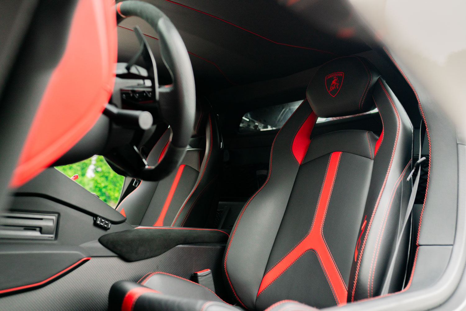 Lamborghini Aventador SVJ Coupe cockpit dashboard exotic car rental SoCal
