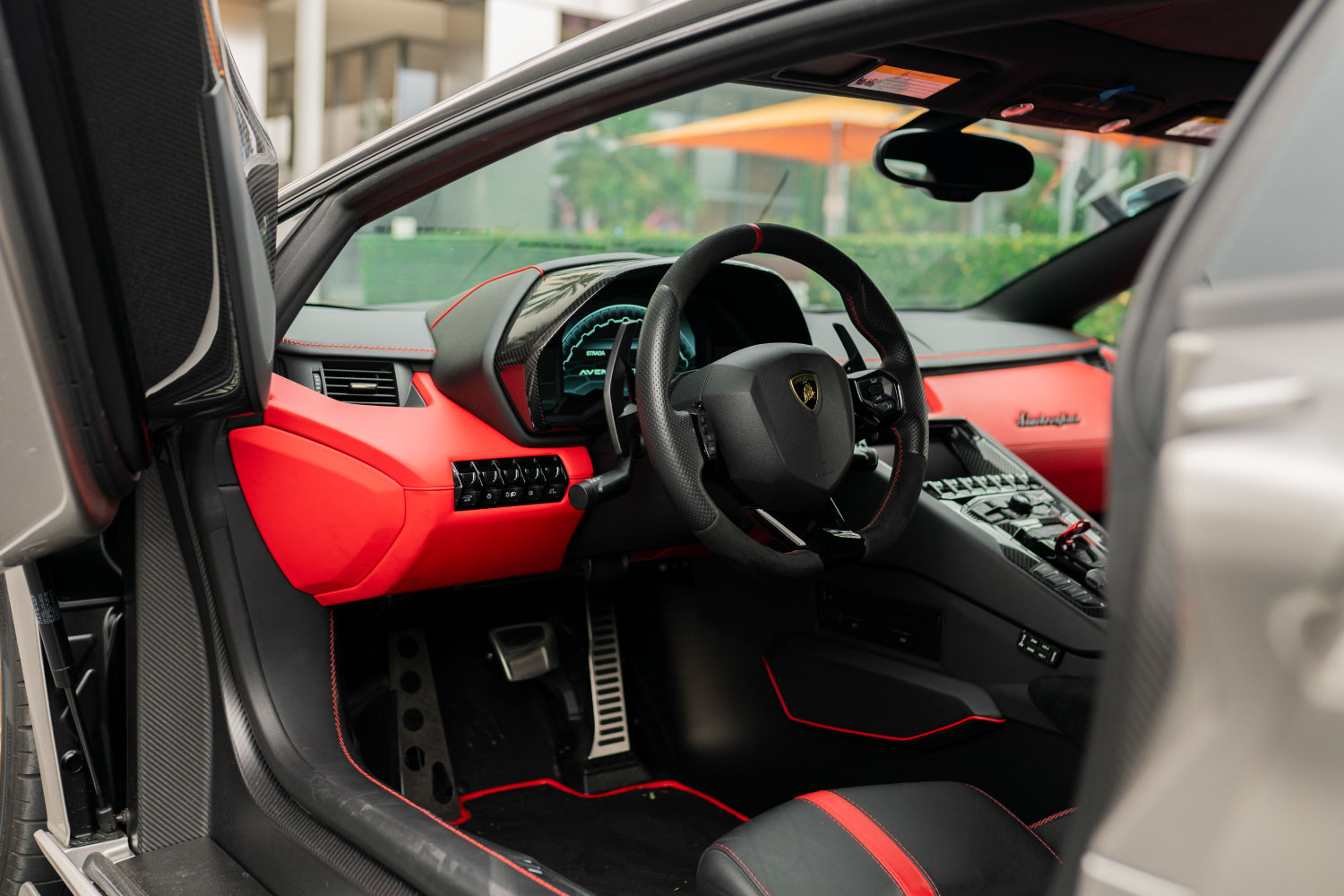 2019 Lamborghini Aventador SVJ Coupe Grey side view Southern California