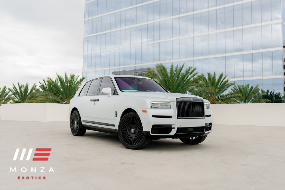 Rolls-Royce Cullinan White close-up luxury SUV rental Newport Beach