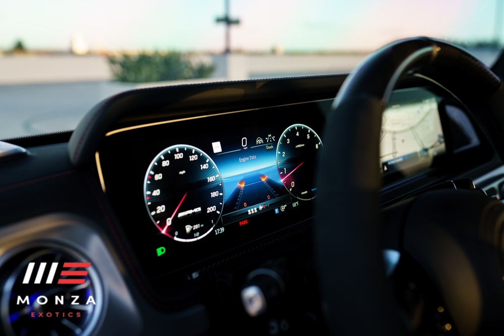 Mercedes-Benz Brabus G800 steering wheel and dash Red interior Irvine