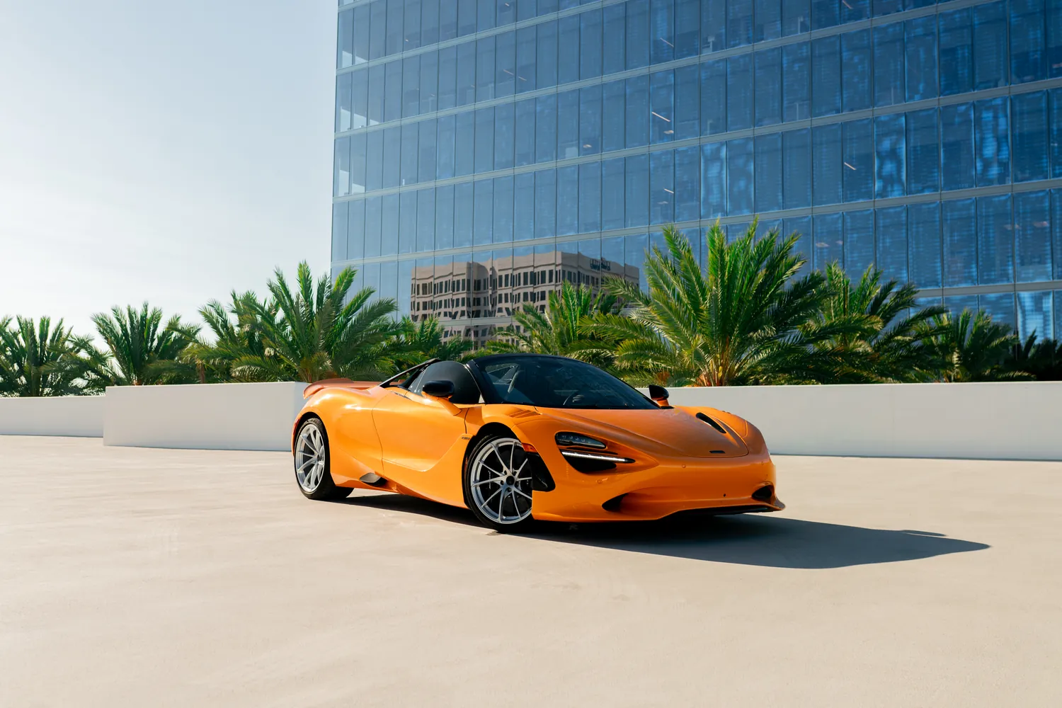 Orange McLaren 750S rental, reaching 60 mph in 2.7 seconds