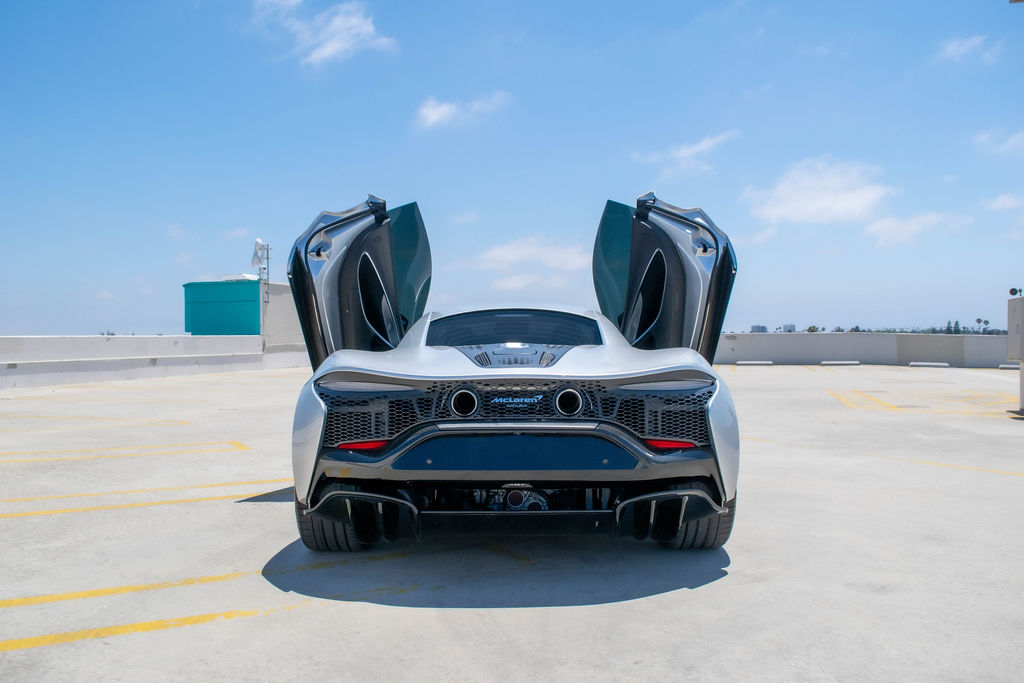 McLaren Artura rental, a rear-wheel drive supercar with a 205 mph top speed