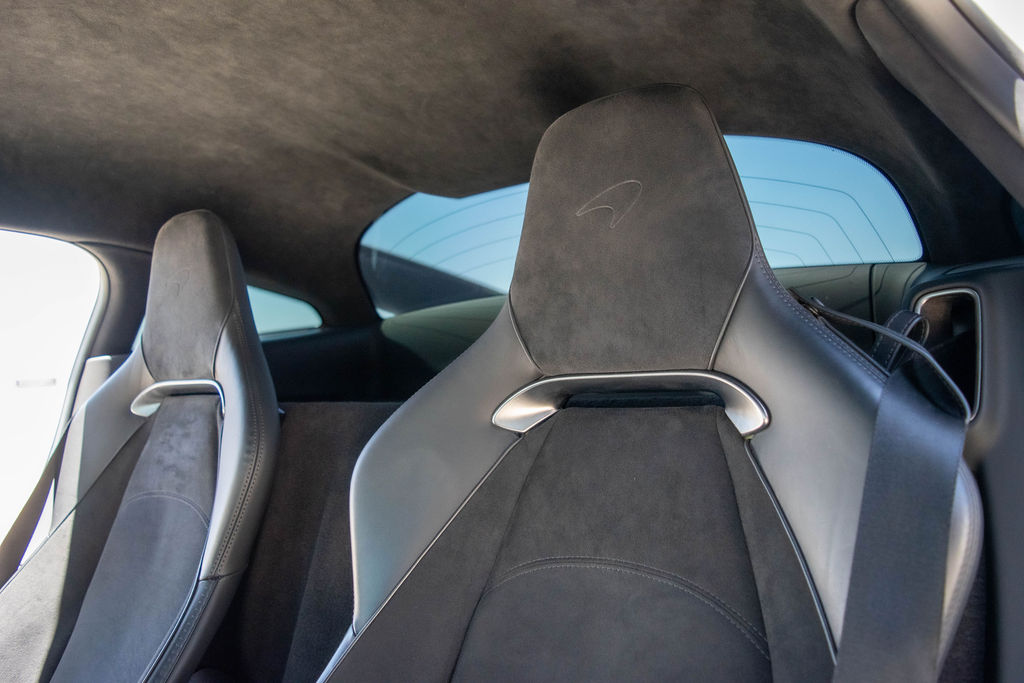 McLaren Artura rental in silver, a hybrid that pulls away on electric power alone