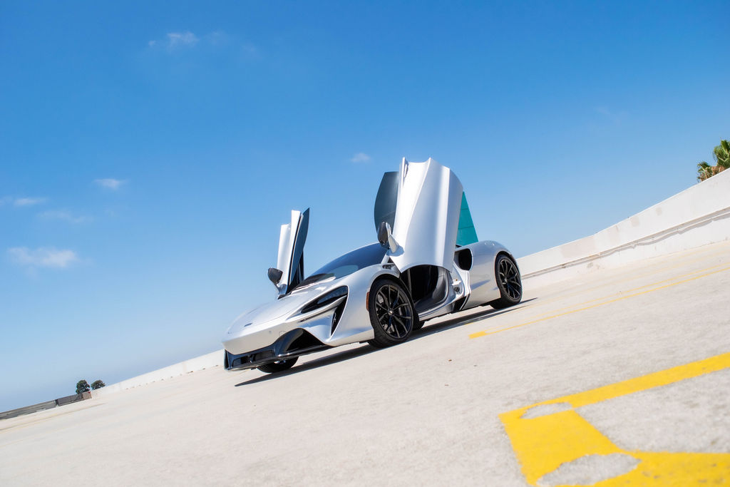 McLaren Artura rental, a hybrid supercar available across Southern California
