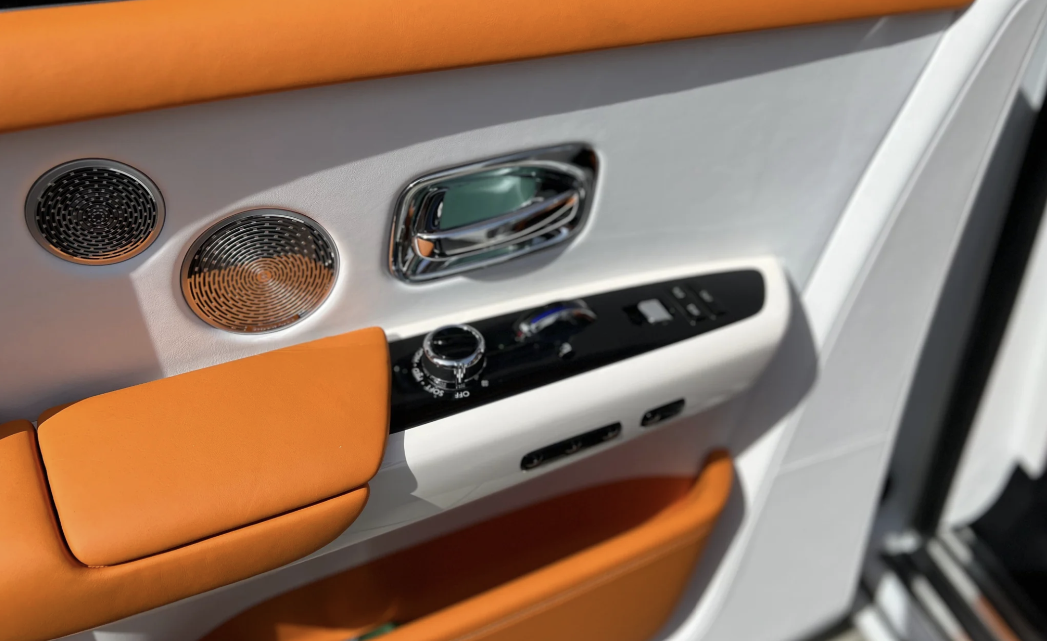 Rolls Royce Phantom rental in white, over 5.7 meters long with coach doors