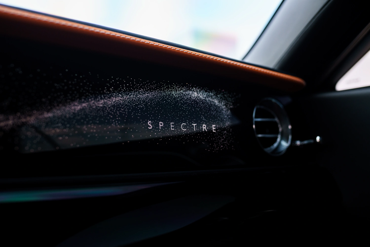 Interior of the Rolls Royce Spectre rental, the first electric Rolls Royce