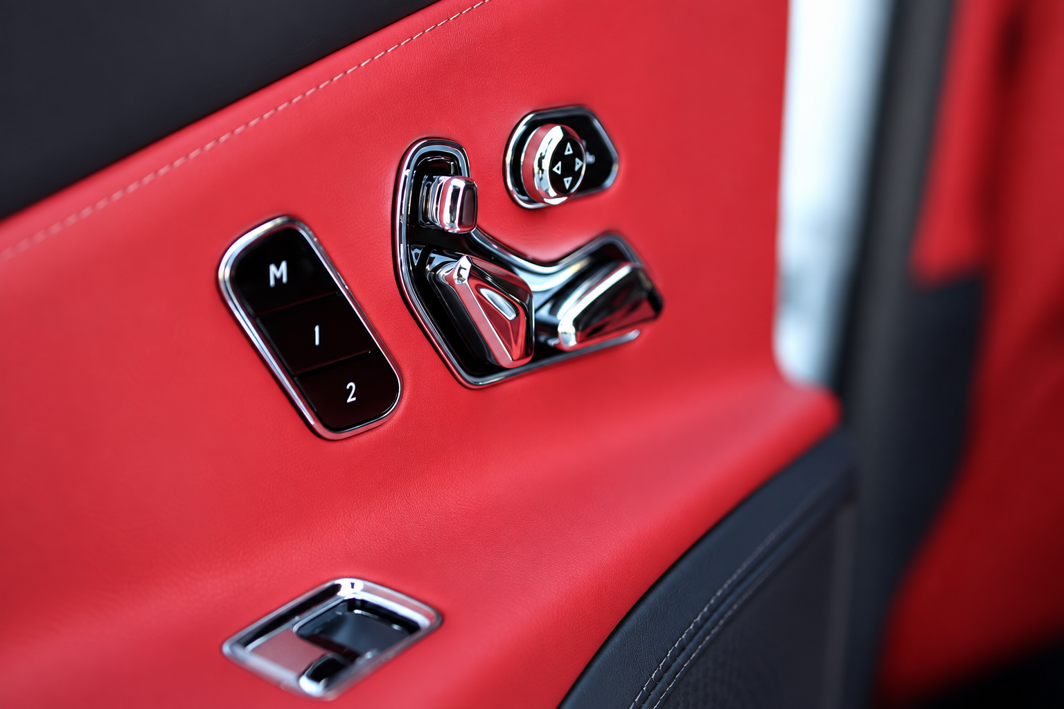 Interior door trim in the Bentley Flying Spur rental, a 198 mph luxury sedan