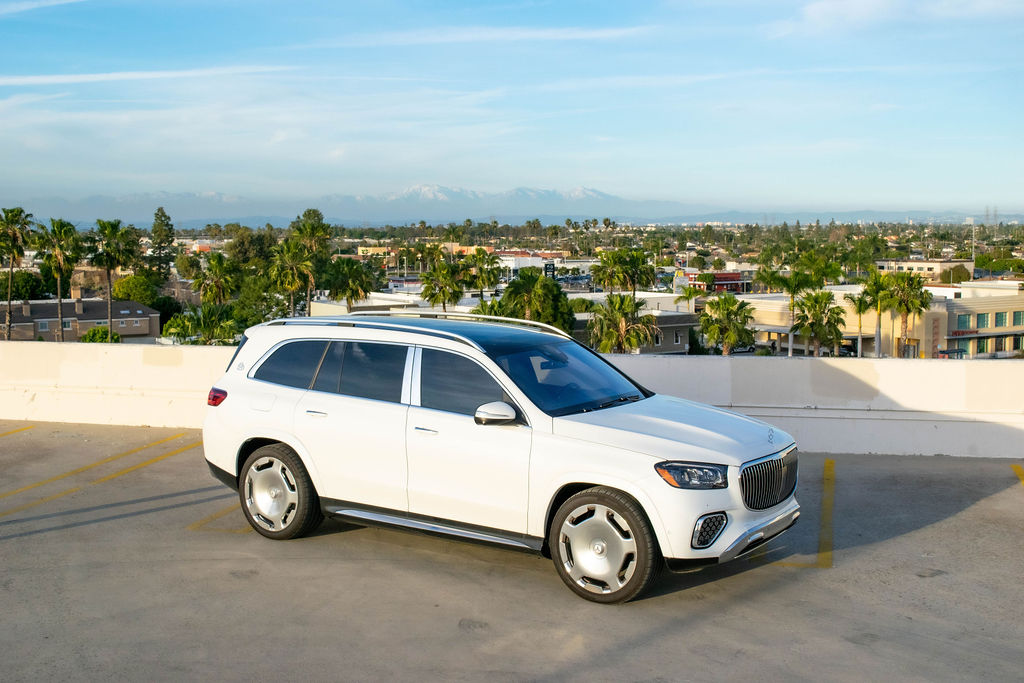 White Maybach GLS 600 rental, the only GLS carrying the Maybach name