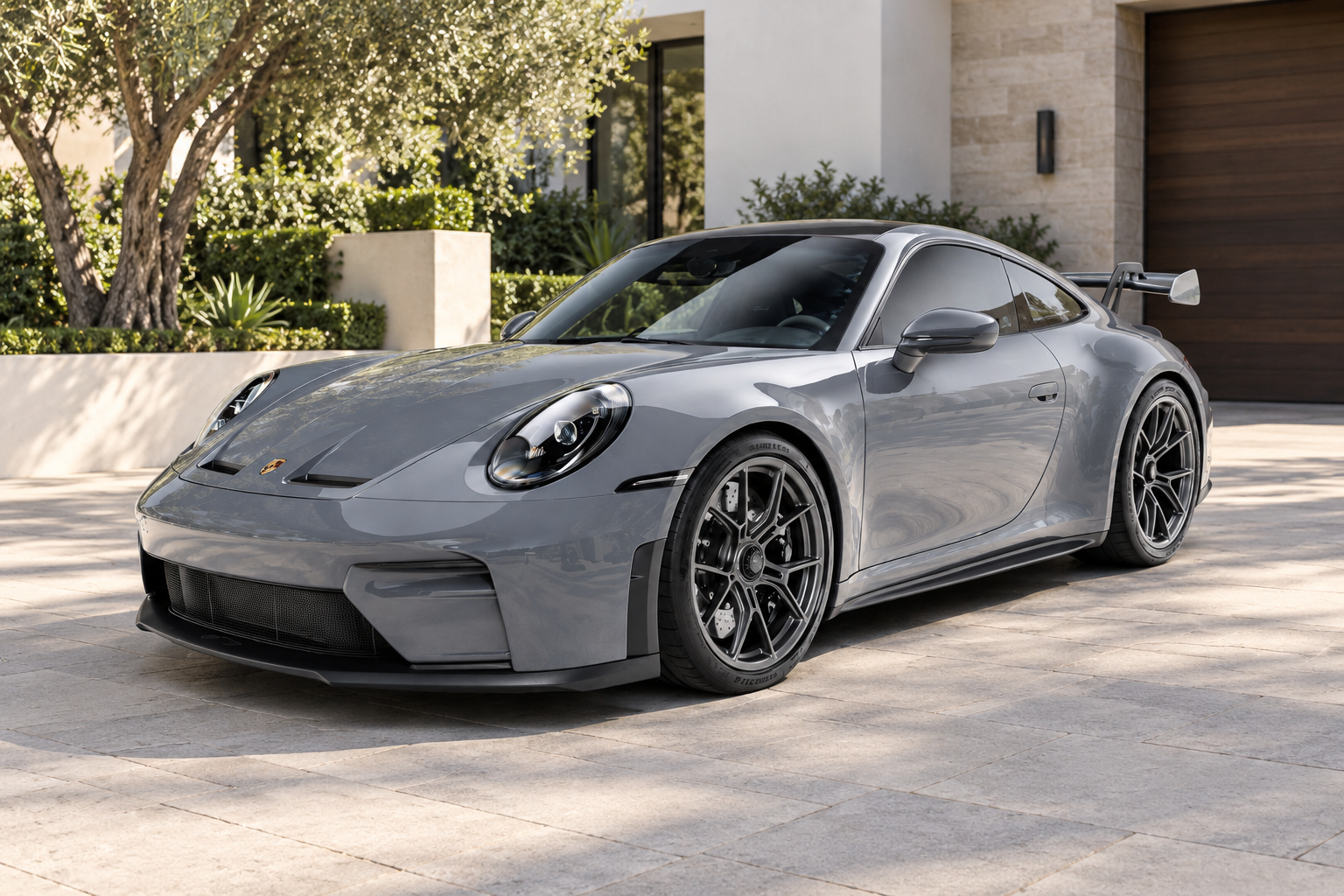 Grey Porsche 911 GT3 rental in Southern California, Black interior