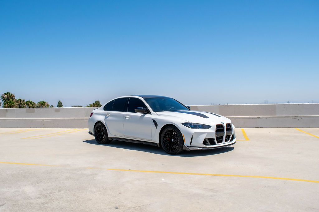 White BMW M3, a twin-turbo inline-six sports sedan to rent in Southern California