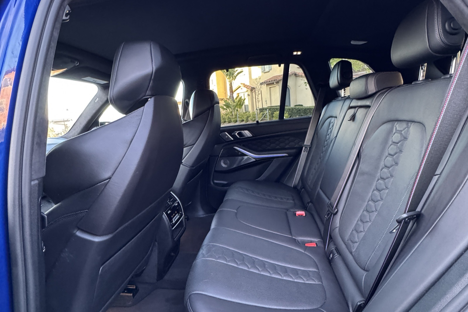 Rear seats in the BMW X5 M rental, a 5 seat performance SUV