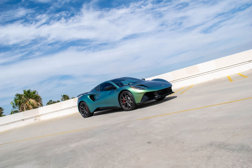 Green Lotus Emira rental, the last petrol car Lotus will build