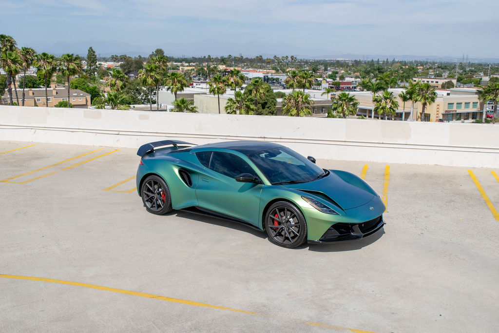 Lotus Emira rental, a mid-engined sports car available across Southern California