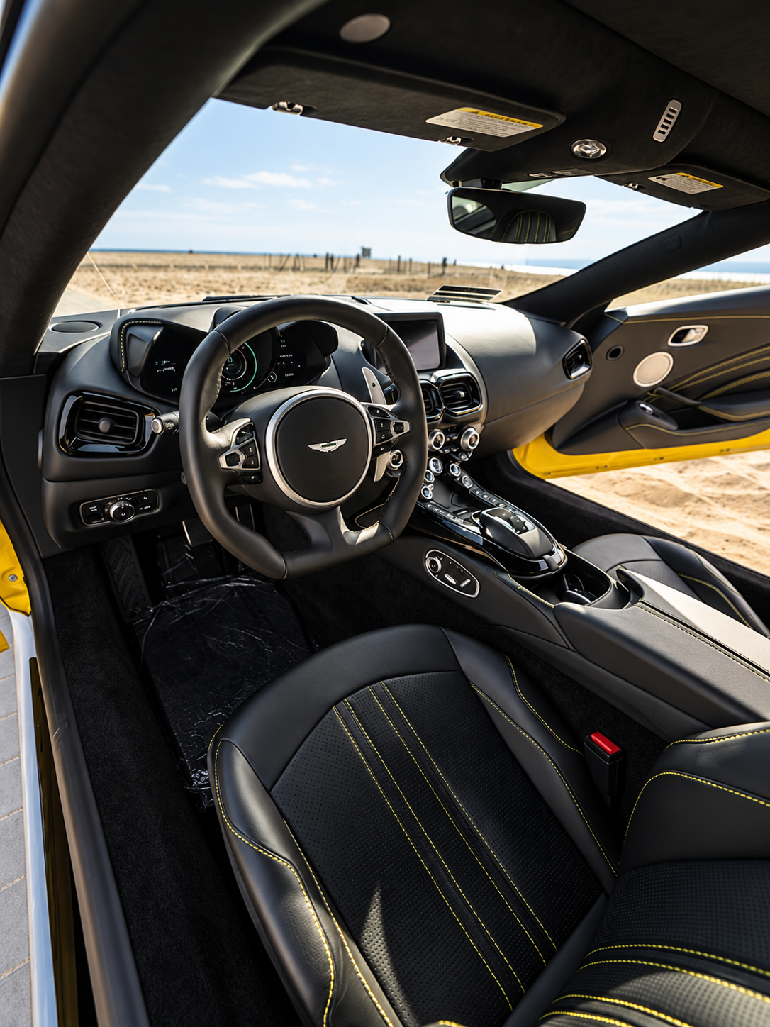 Seats in the Aston Martin Vantage rental, a 2 seat sports car