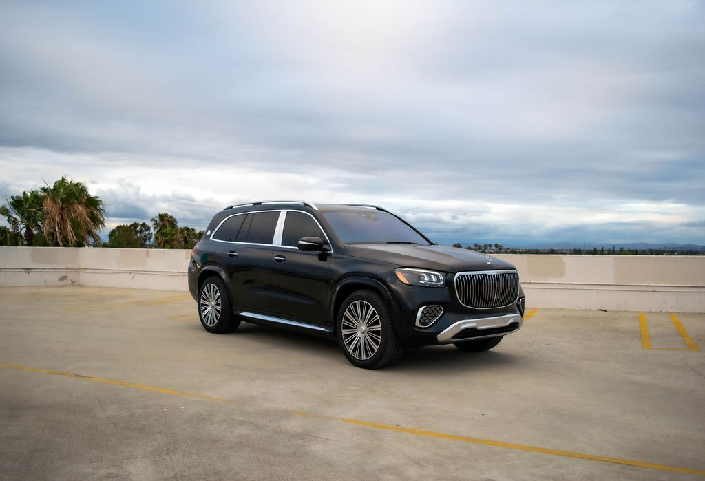 Black Maybach GLS 600 rental in Orange County, Black interior