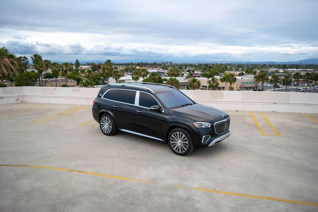 Black Maybach GLS 600, exotic car rental in Orange County