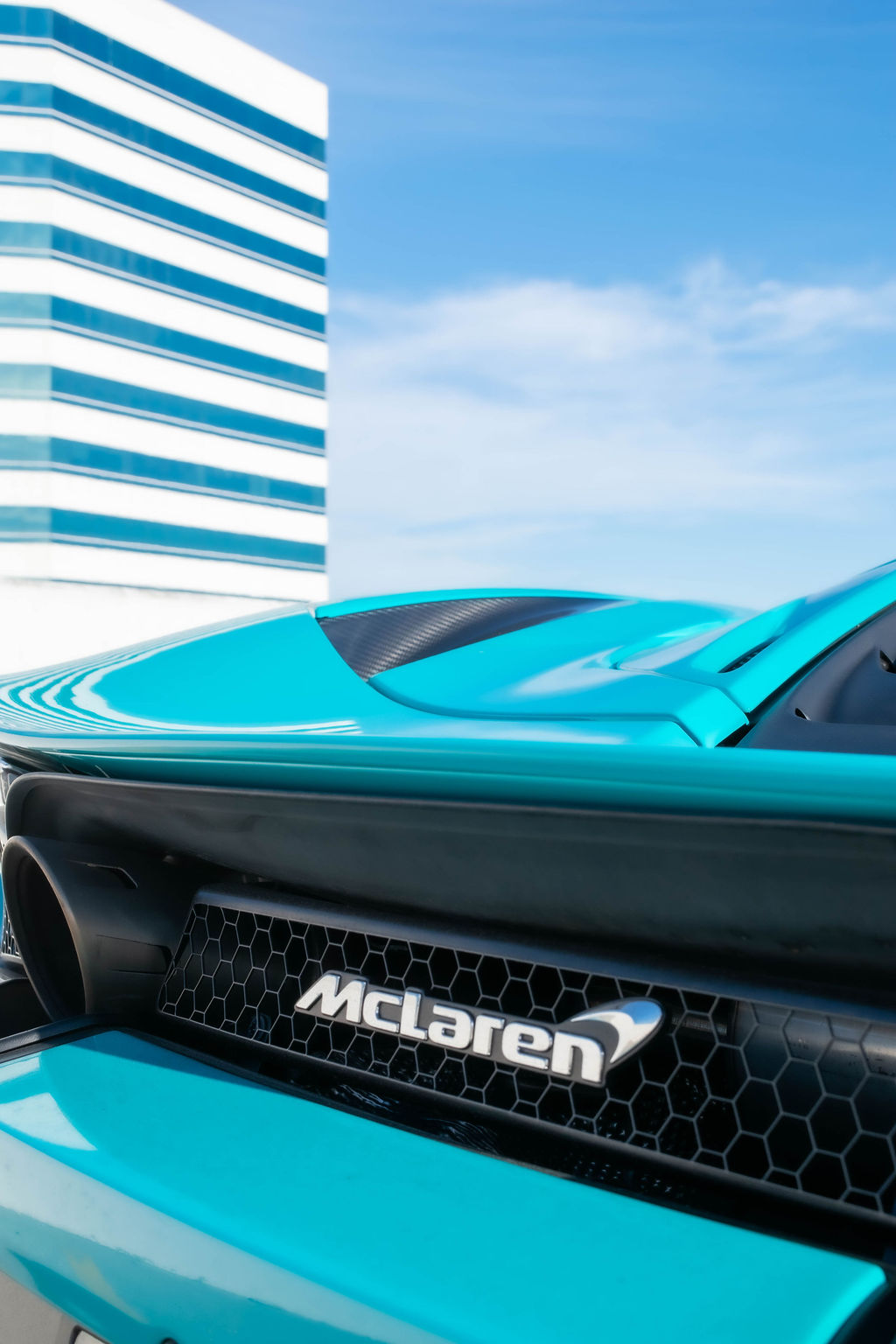 Turquoise McLaren 720S MSO, Hypercar rental, Black interior