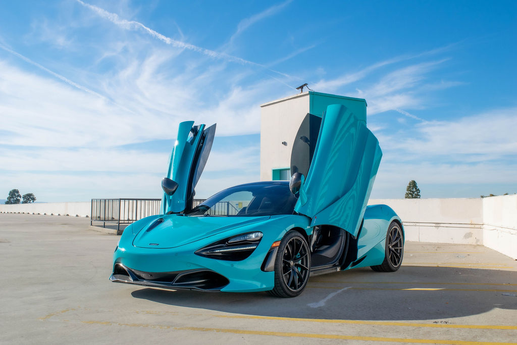 Turquoise McLaren 720S MSO, 2 door Hypercar in Orange County