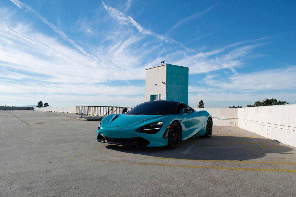 Turquoise McLaren 720S MSO, Hypercar for rent in Orange County