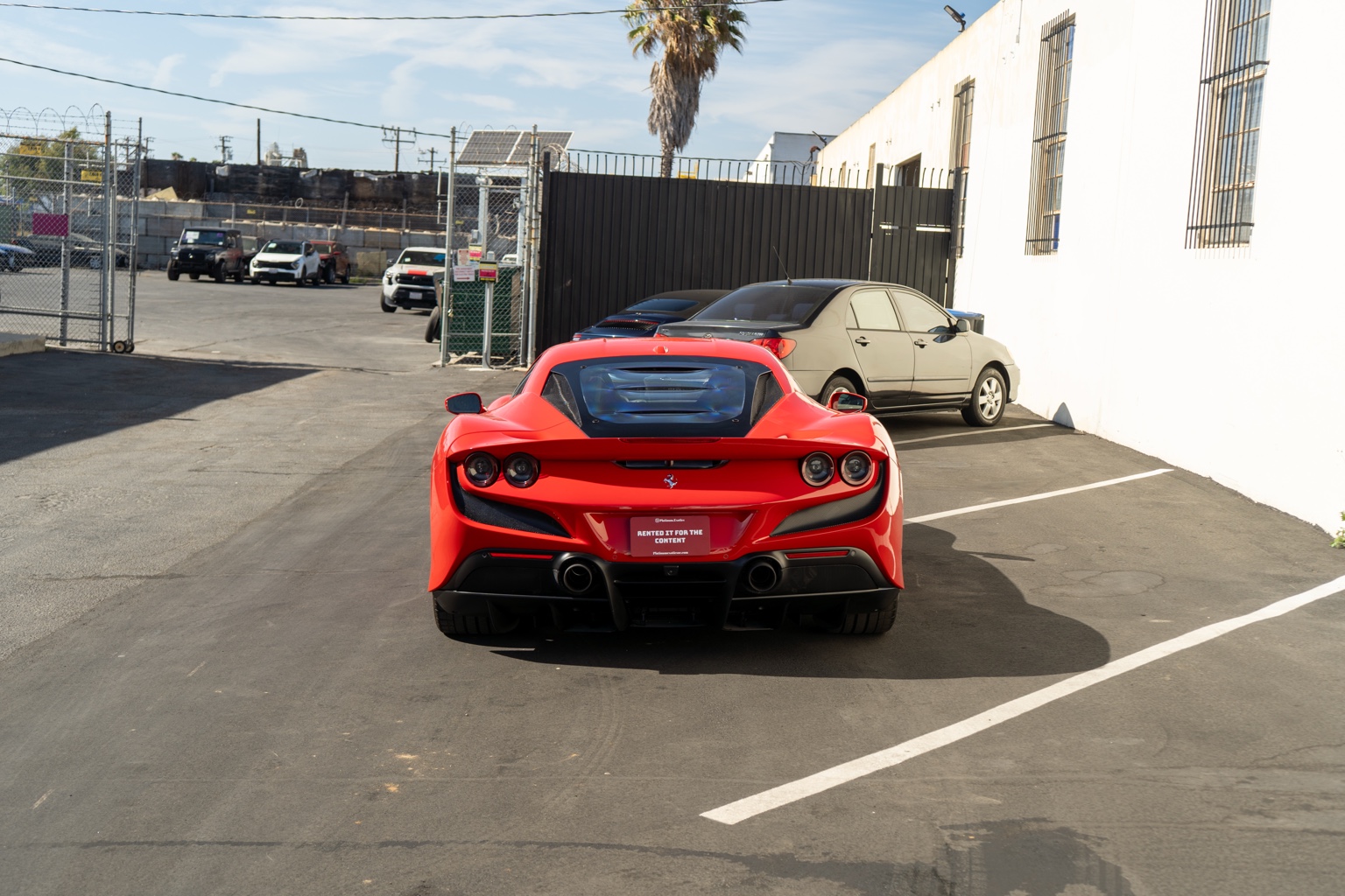 Red Ferrari F8 Tributo 2 door supercar, Black and Red interior