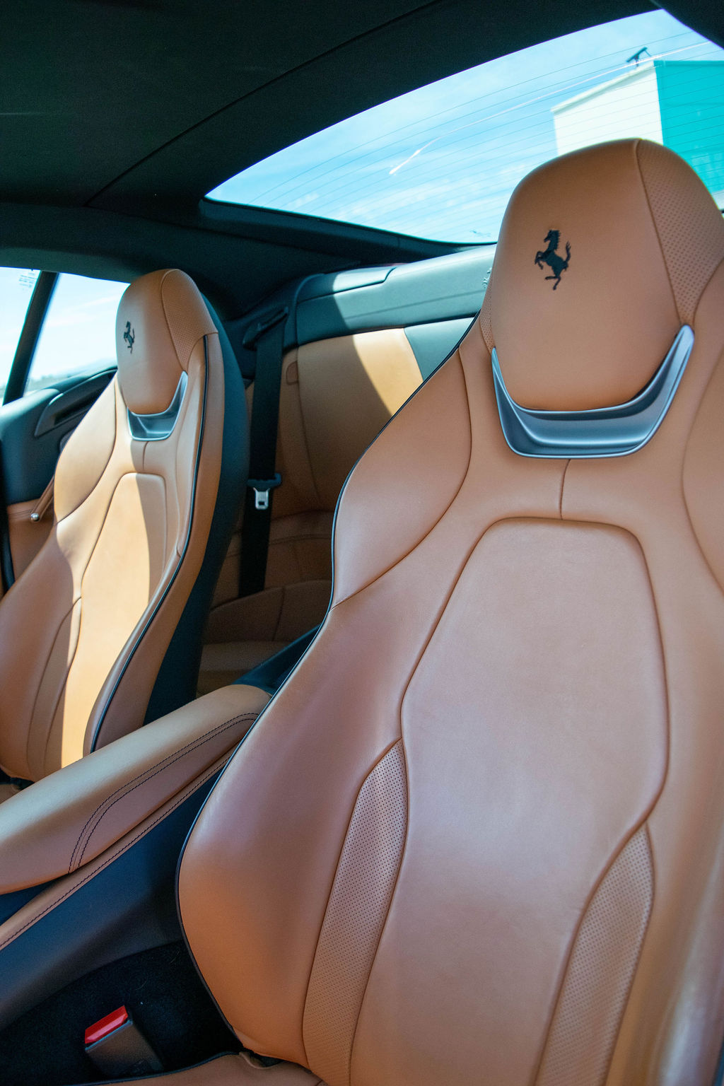 Burgundy Ferrari Portofino Spider supercar rental delivered in Orange County