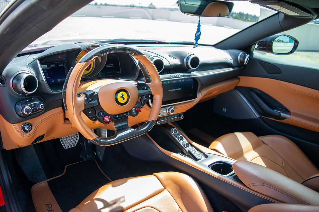Burgundy Ferrari Portofino Spider 4 seat 2 door supercar