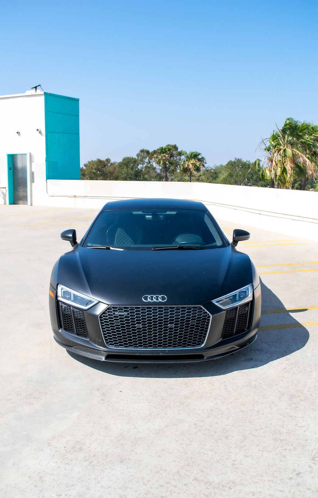 Black Audi R8 V10 Coupe, Black interior, exotic car rental in Orange County