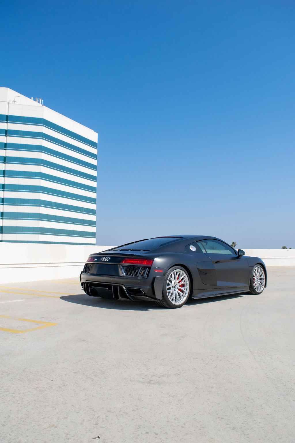 Audi R8 V10 Coupe supercar in Black, available for rental in Orange County, CA