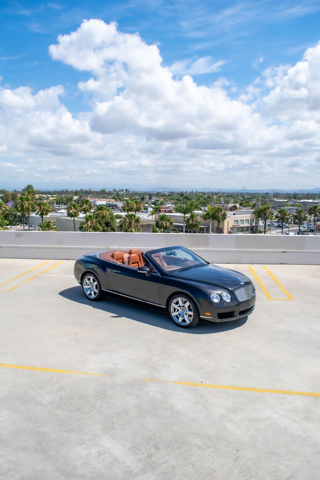 Black Bentley Continental GTC, Brown interior, exotic car rental in Orange County