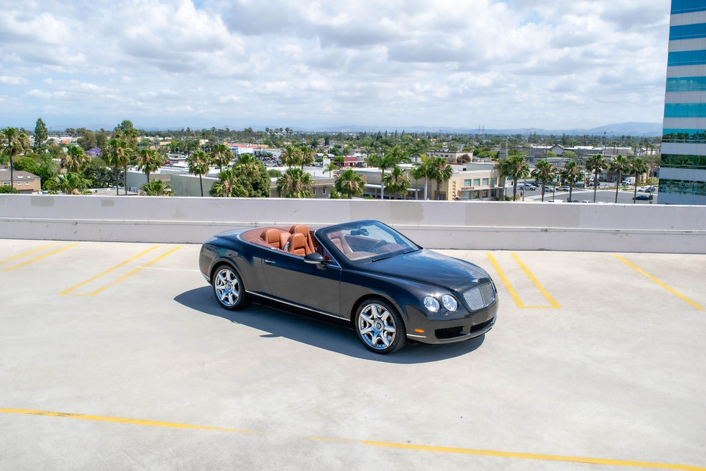 Black Bentley Continental GTC luxury sedan, Brown cabin, delivered in Orange County