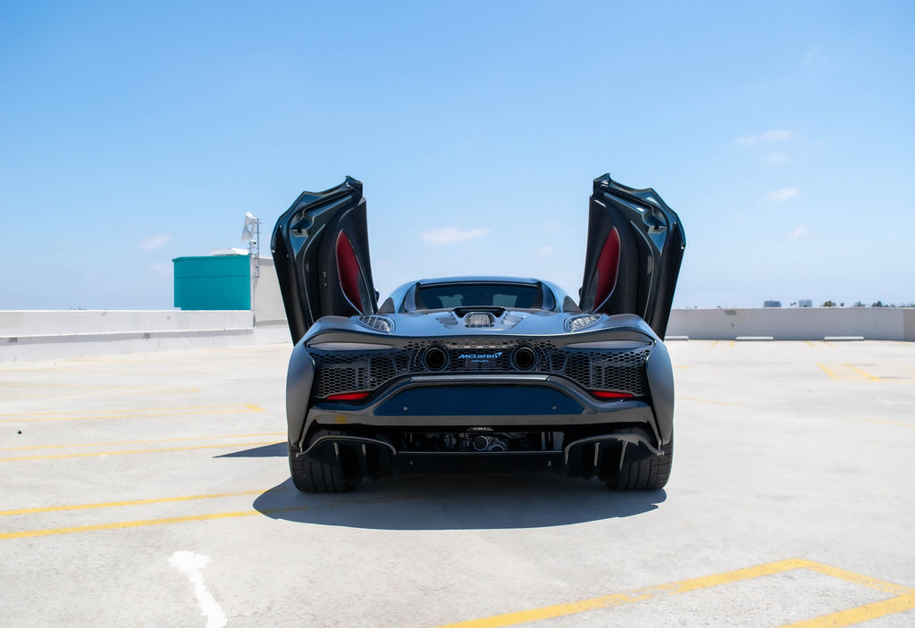 Satin Black McLaren Artura Spider, Red interior
