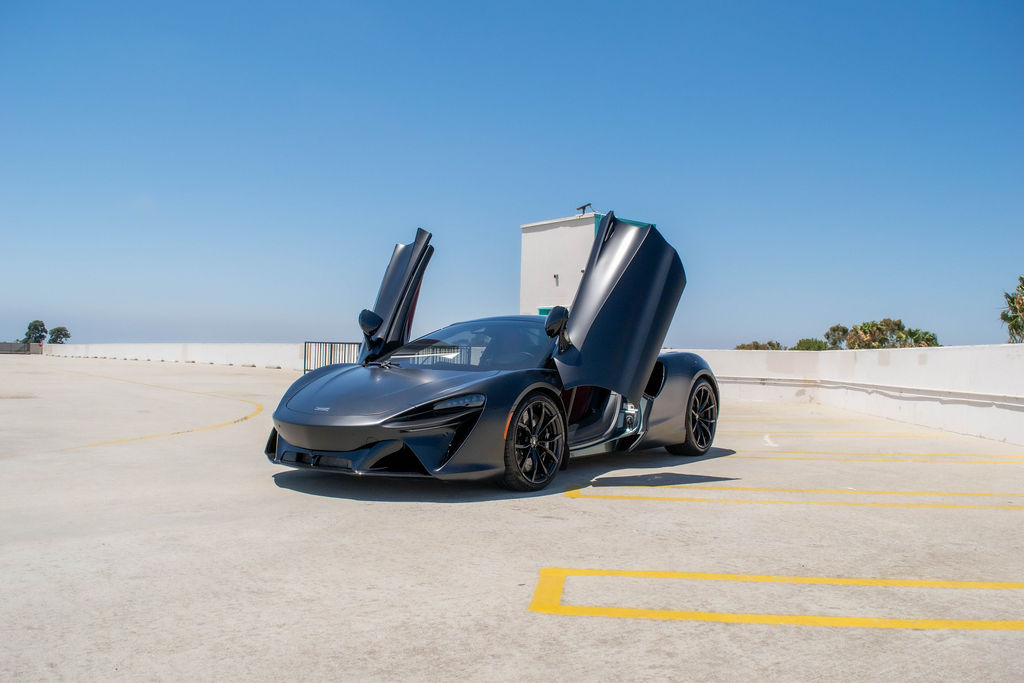 Satin Black McLaren Artura Spider, RWD rental in Orange County