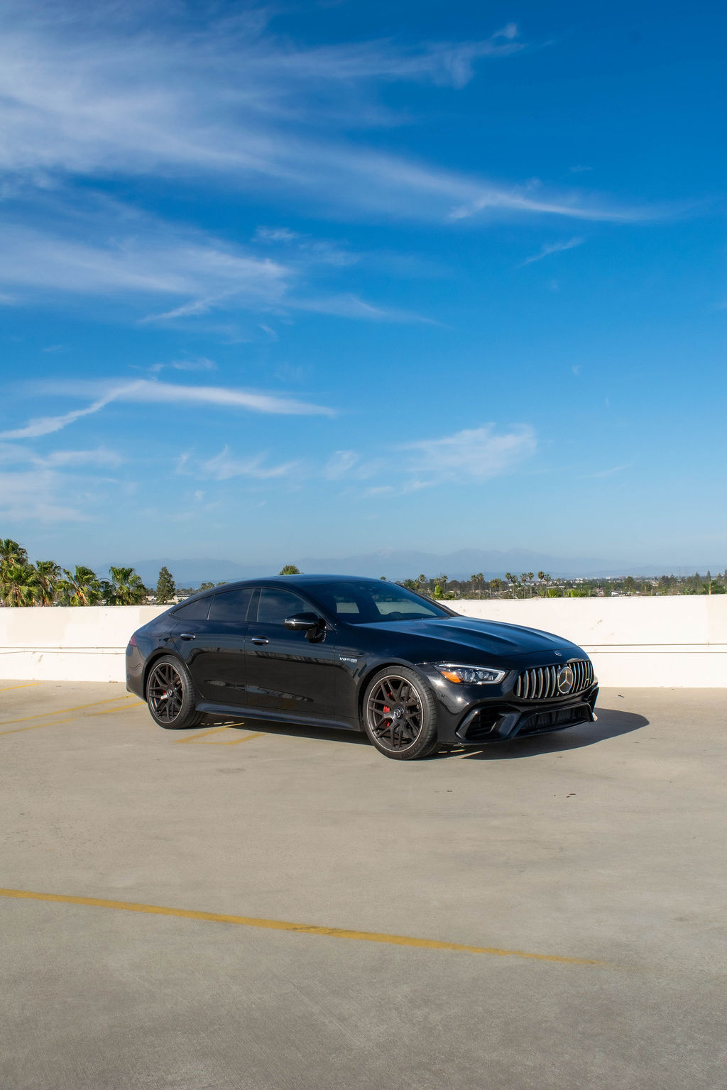 Black Mercedes-Benz AMG GT 63, 4 doors, Red interior