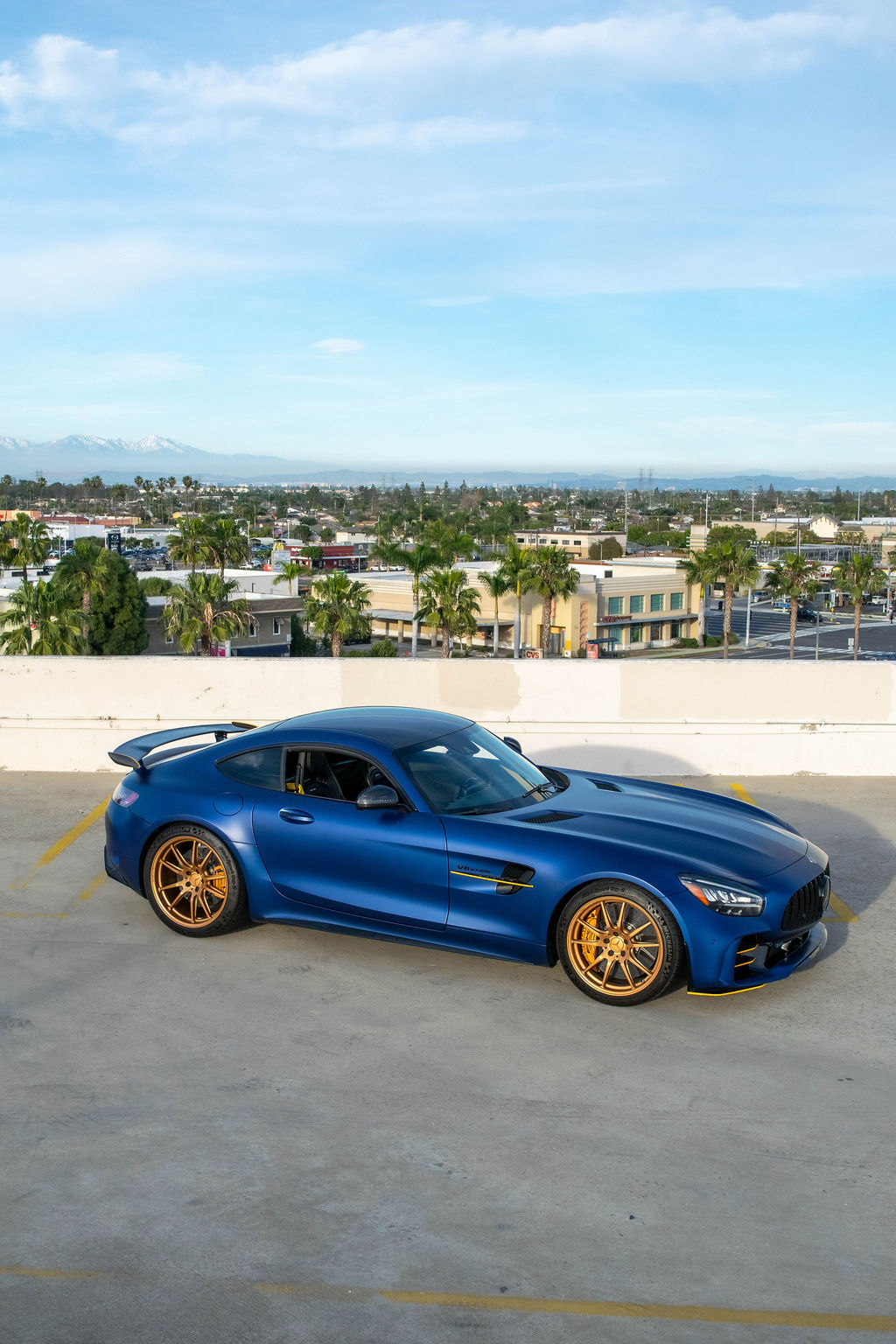 Blue Mercedes-Benz AMG GT R, RWD Supercar in Orange County