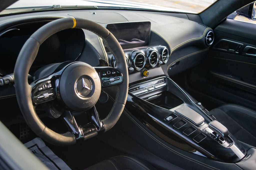 Blue Mercedes-Benz AMG GT R, RWD 2 seat rental