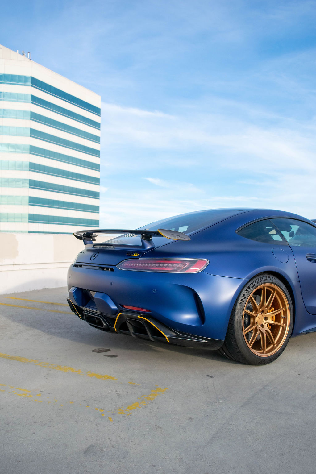 Blue Mercedes-Benz AMG GT R, 2 door Supercar in Orange County