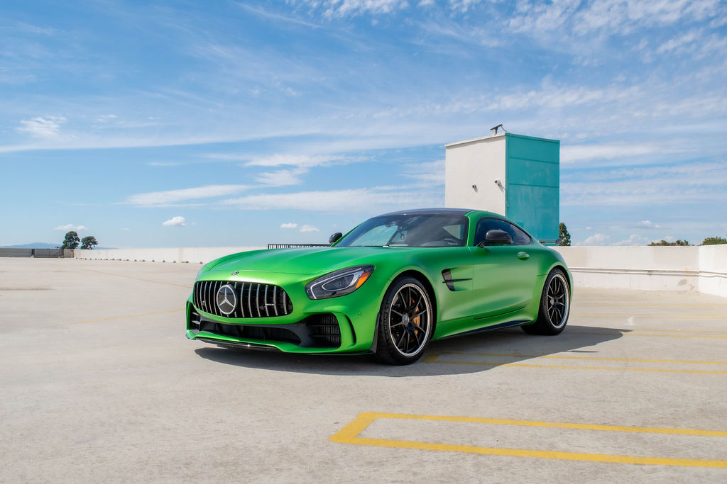 Green Mercedes-Benz AMG GT R, Black interior